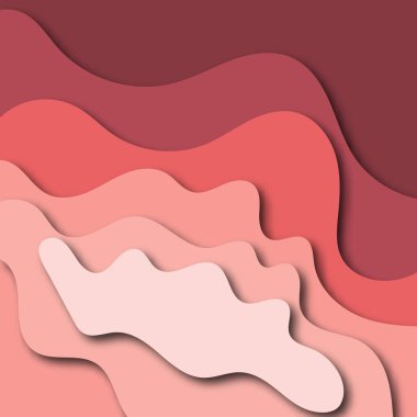 Soyut dalgalı kırmızı kağıt arka plan. Kırmızı dalgalı arkaplan.