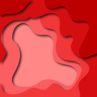 Stock vektör illüstrasyon Kağıt kesme arka planı. Dalgalı katmanlı kırmızı kağıt süsleme. Şekilleri kes. Origami ya da oyma deseni. Pankart, broşür, kapak şablonu tasarımı.