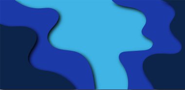 Kağıt kesiği, deniz dalgası vektörü üzerinde yelkenli. Üç boyutlu sanat tasarımı. Seyahat geçmişi. Su gezisi illüstrasyonu. Deniz yolculuğu, yat turu, tatil zamanı reklamı.