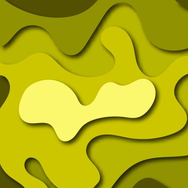 Kağıttan kesilmiş figürlerle üç boyutlu soyut arkaplan. İş sunumları, el ilanları, posterler ve davetiyeler için vektör tasarımı.