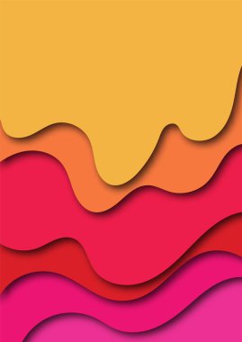 Renkli dalga. Soyut kağıt kesiği. Soyut renkli dalgalar. Dalgalı pankartlar. Renkli geometrik tasarım. El kâğıdı kesiği. Eps10 Vektör illüstrasyonu