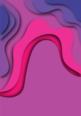 Kağıt kesiği renkli şekilli vektör arkaplanı. 3D soyut kağıt biçimi, iş sunumları için tasarım düzeni, el ilanları, posterler, baskılar, dekorasyonlar, kartlar, broşür kapağı.