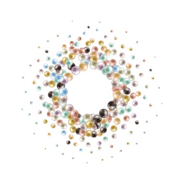 3D görüntüleme, renk topları, soyut arkaplan, inciler, boncuklar.