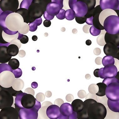 Abstract composition with 3d spheres. Pearls.