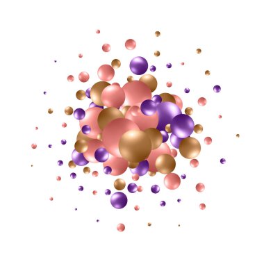 Nature, colorful, multicolored sea pearl background with small and big pearls isolated on transparent background