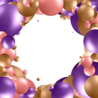 Nature, colorful, multicolored sea pearl background with small and big pearls isolated on transparent background