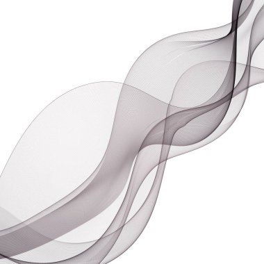 Dumanlı yarı şeffaf dalga. Gri Eğri Çizgiler