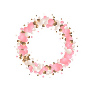 Renk toplarından oluşan soyut yuvarlak fotoğraf çerçevesi.