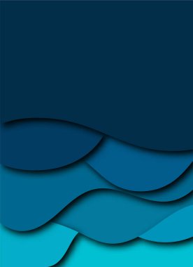 deniz dalgası deseni arka plan kağıt kesim biçimi.