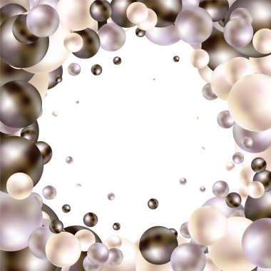 Abstract composition with 3d spheres. Pearls.