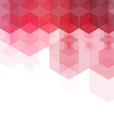 Kırmızı altıgen arka plan. Geometrik tasarım. Sunum şablonu.