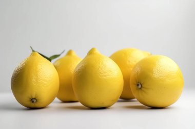 İzole edilmiş beyaz bir arka planda limon, taze lezzetli meyve. Yüksek kaliteli fotoğraf.