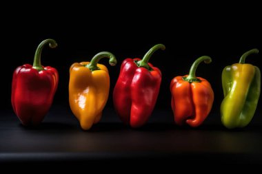 Biberler, taze sebzeler, taze malzemeler, yemek malzemeleri. Yüksek kaliteli fotoğraf.