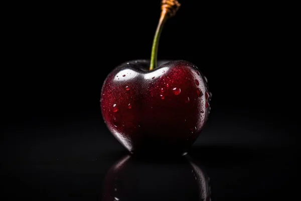 Cherry Dark Background Fresh Tasty Fruit High Quality Photo — Stock Photo, Image
