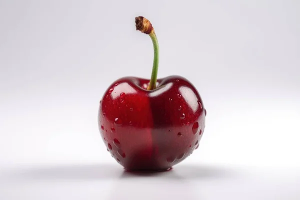 Cherry White Background Fresh Tasty Fruit High Quality Photo — Stock Photo, Image