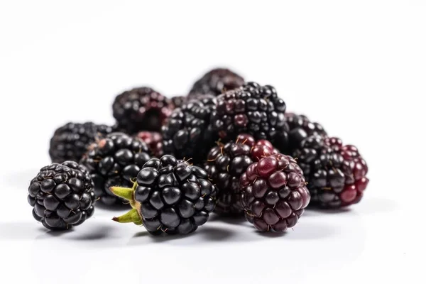 Berry Isolated White Background Blackberries Fresh Tasty Fruit High Quality — Stock Photo, Image