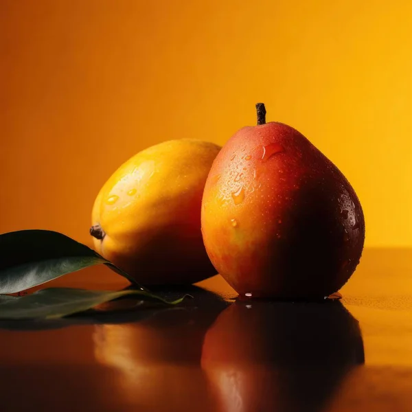 Mango Sobre Fondo Colorido Brillante Fruta Fresca Sabrosa Foto Alta —  Fotos de Stock
