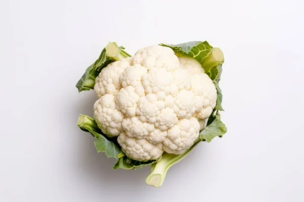 Blumenkohl Auf Weißem Hintergrund Frisches Schmackhaftes Gemüse Frische Zutaten Kochzutaten — Stockfoto