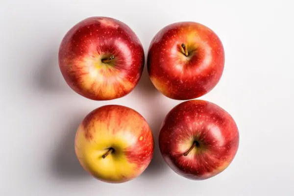 Jabłko Czerwone Jabłka Białe Tło Izolacja Świeże Smaczne Owoce Wysokiej Obrazek Stockowy