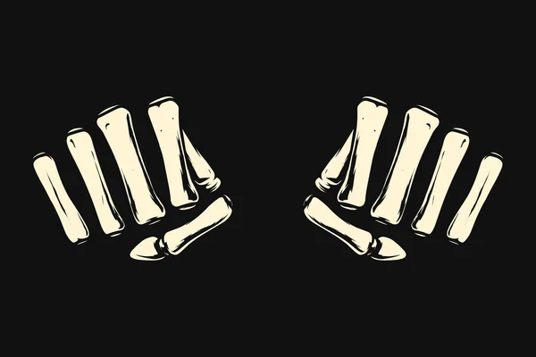 Skelett Hand Vektor Zeichnung — Stockvektor