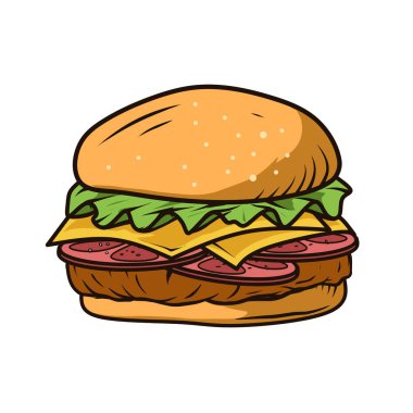 Hamburger beyaz arkaplanda izole