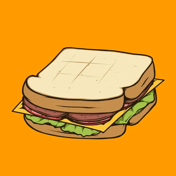 Sandwich Cheese Beef — Stock Vector