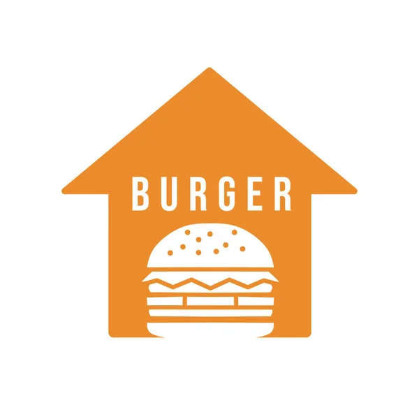 Burger Ház Logó Tervezés — Stock Vector