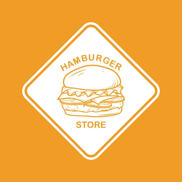 Markan Için Hamburger Logosu Konsepti — Stok Vektör