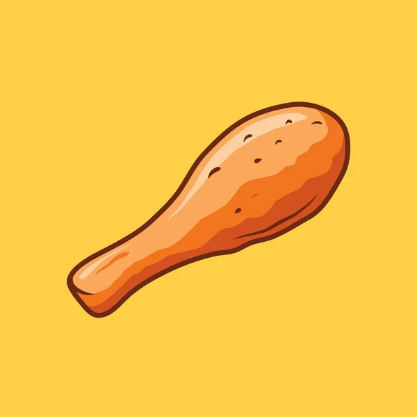 Ilustración Una Pierna Pollo Frito — Vector de stock