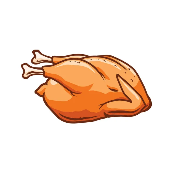 Illustration Grill Turkey Chicken — Stock Vector