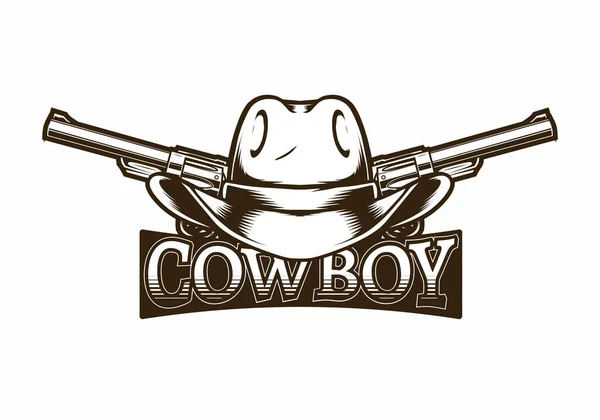 Design Logo Vintage Cow Boy — Image vectorielle