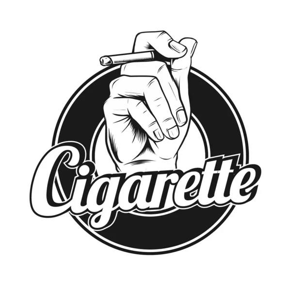 Ilustración Del Logotipo Del Cigarrillo Color Monocromo Estilo Vintage — Archivo Imágenes Vectoriales