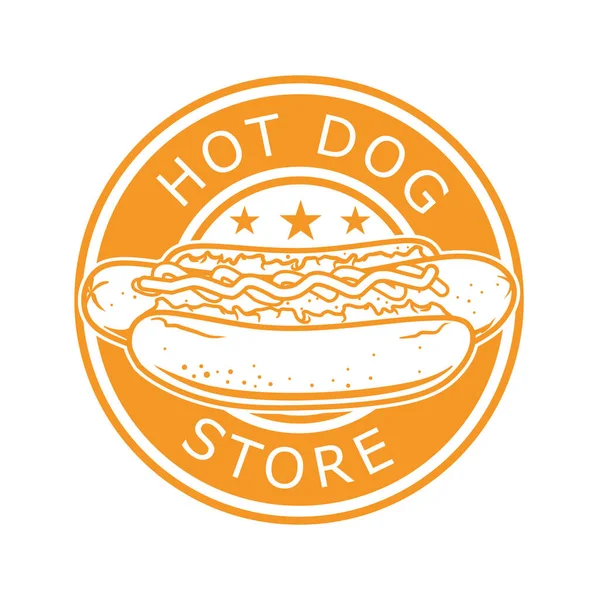 Concepto Logo Tienda Hot Dog — Vector de stock
