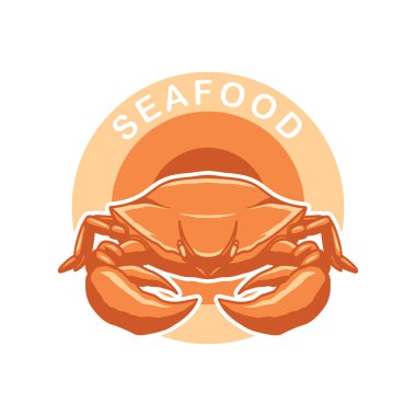 Restoran için yengeç deniz ürünleri logosu
