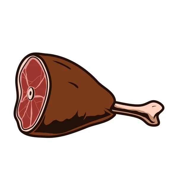 Carne Pierna Vector Ilustración — Vector de stock