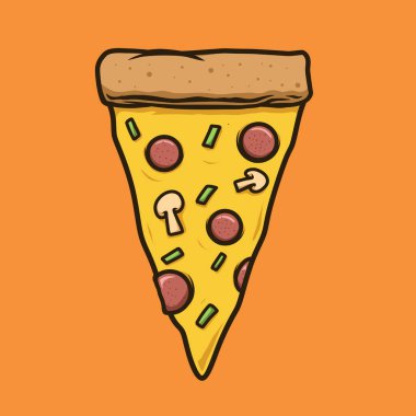Bir dilim pizza illüstrasyonu