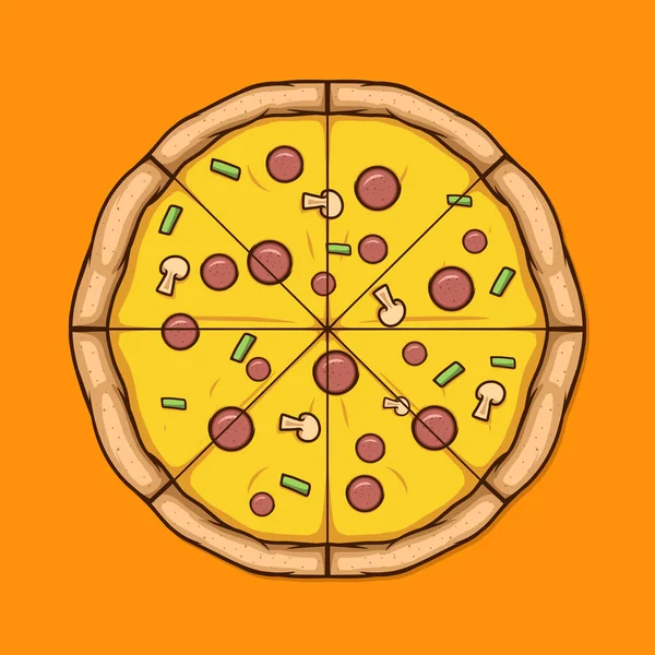 Дизайн Векторного Рисунка Пиццы — стоковый вектор