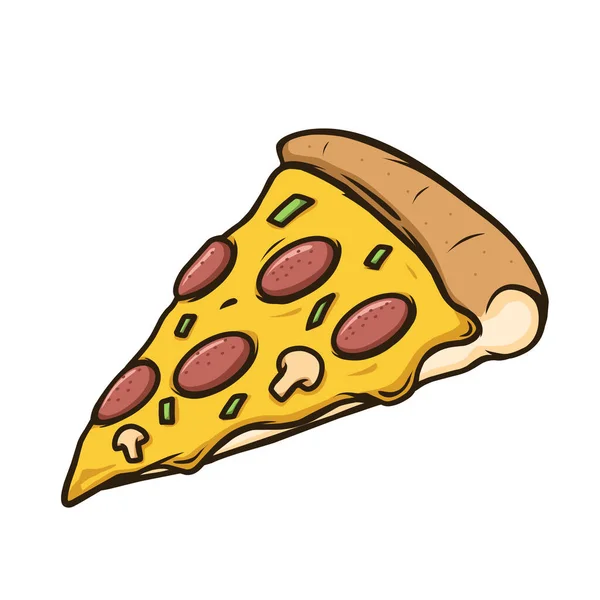 Une Tranche Illustration Pizza — Image vectorielle