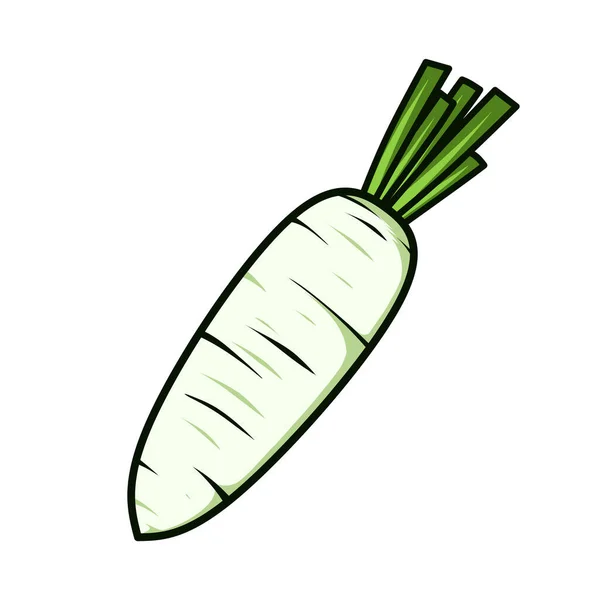 Warzywa Rzodkiewki Białej Projekt Wektora — Wektor stockowy