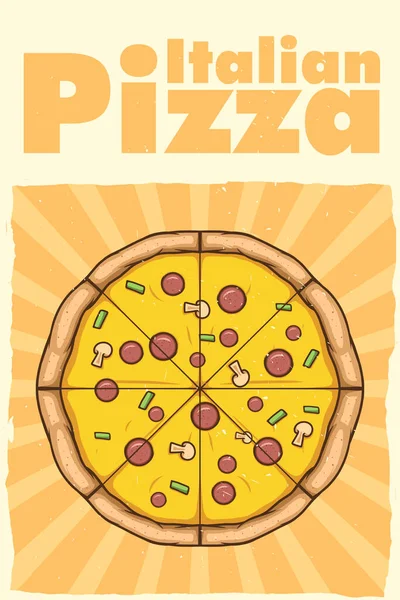 Итальянский Плакат Пиццы Печати — стоковый вектор