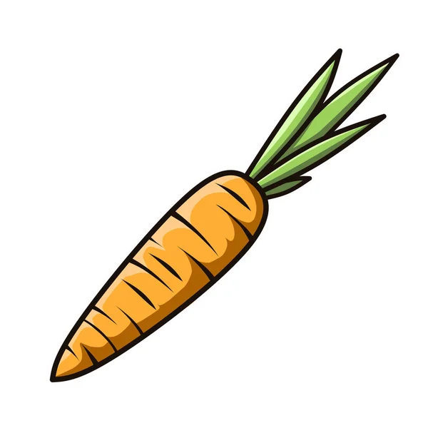 Морковь Овощная Иллюстрация Мультяшный Стиль — стоковый вектор