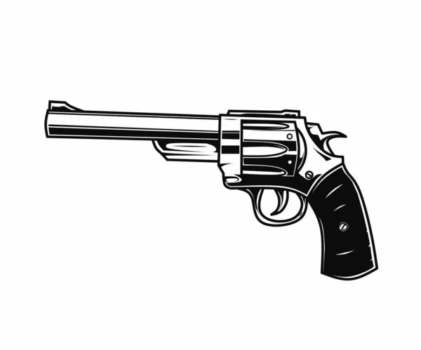 Revolver Handgun Illustration Винтажный Стиль — стоковый вектор
