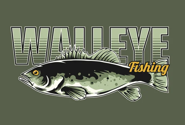 Walleye Projekt Połowów Can Używać Logo Koszuli Innych Grafika Wektorowa