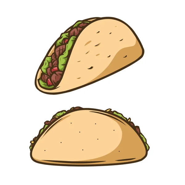 Ilustracja Meksykańskiego Taco — Wektor stockowy
