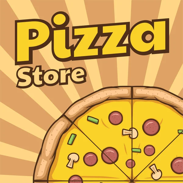 Projekt Pizzerii Dla Plakatu Innych Druków — Wektor stockowy