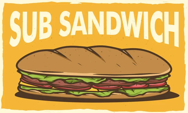 Yazdırma Için Sandviç Poster Tasarımı — Stok Vektör