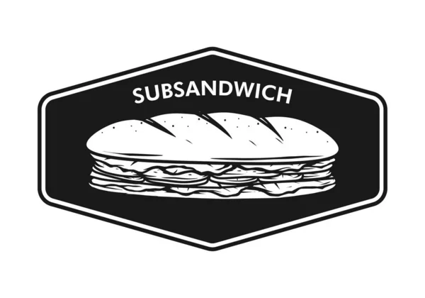 Sub Sandwich Logo Design Koncept — Stock vektor