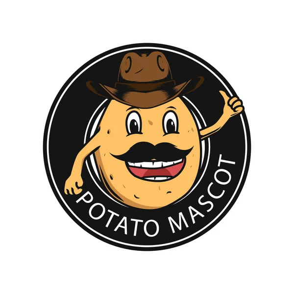 有胡子的土豆吉祥物设计 — 图库矢量图片
