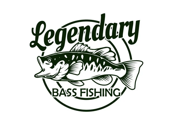 Legendary Bass Fishing Symbol Design Stock Illustration