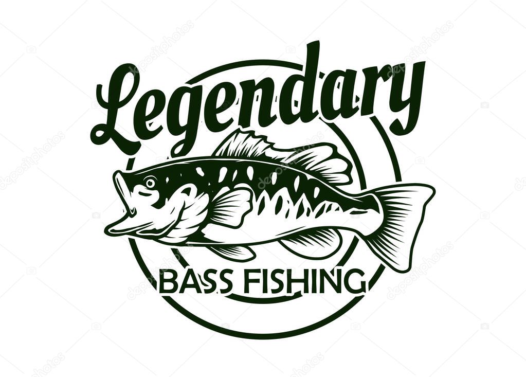 Legendary bass fishing symbol design